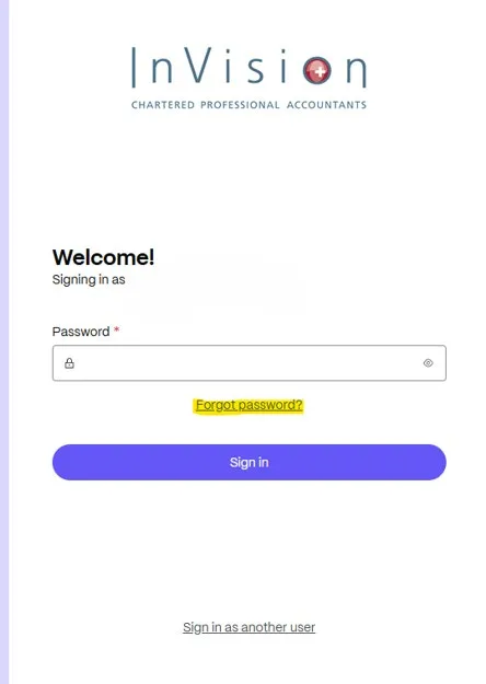 ShareFile sign-in screen with the Forgot password link highlighted